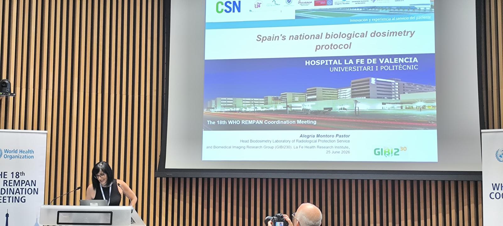Dra. Alegría Montoro — Protocolo Nacional Español de Dosimetría Biológica, WHO REMPAN-18
